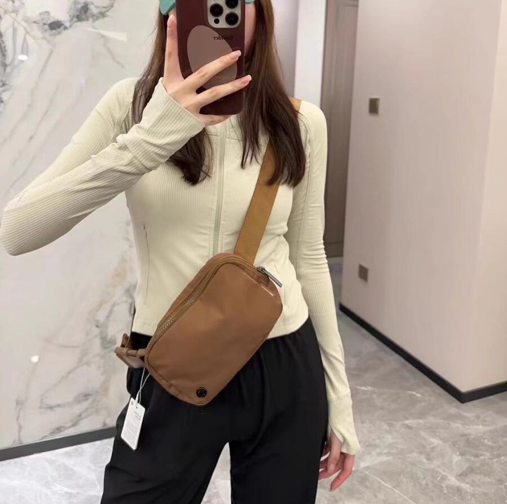 lululemon light brown sports waist bag brand new